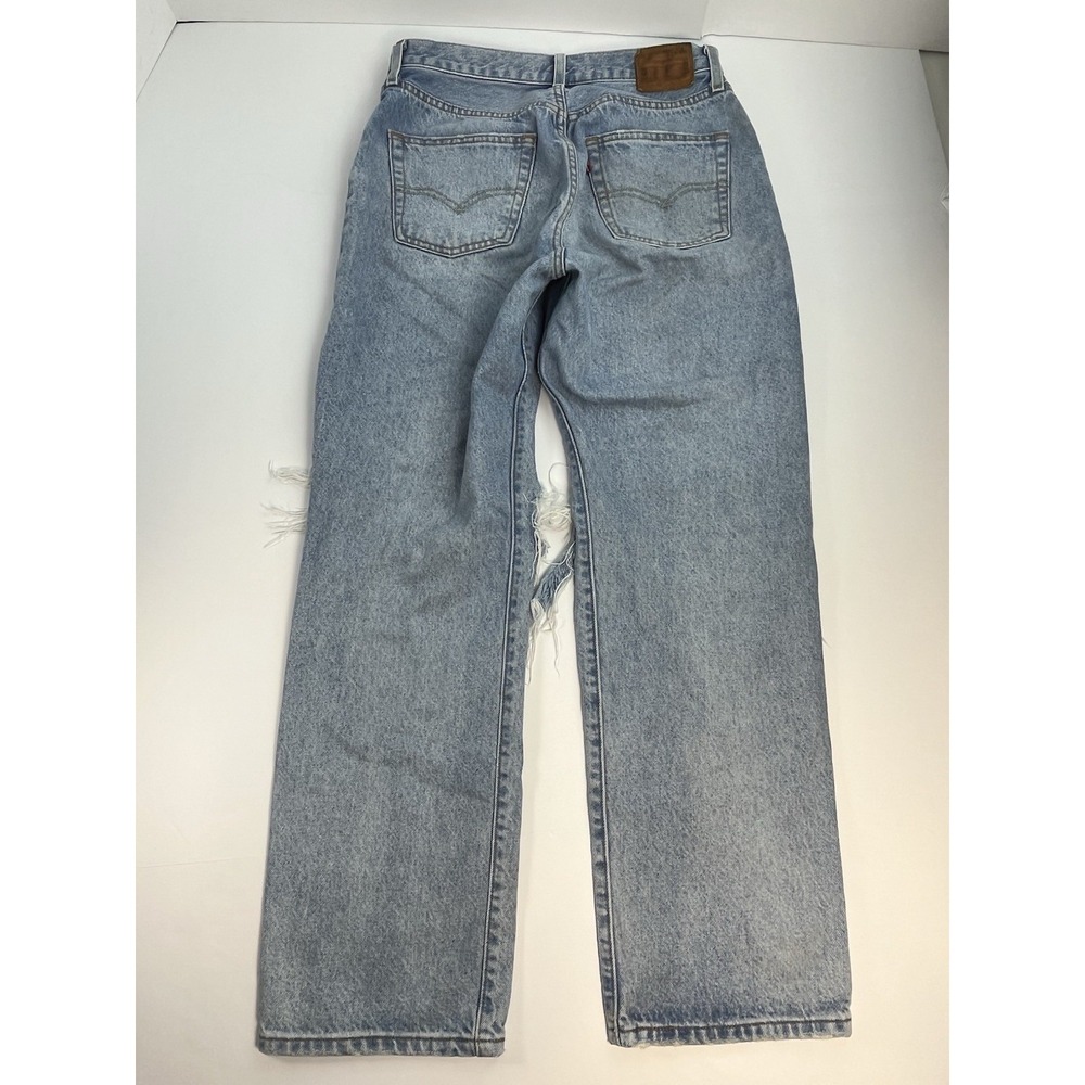 Levi's 501 93 Men Jeans 28x32 Light Blue Denim Big E Distressed Button Fly - Picture 7 of 10